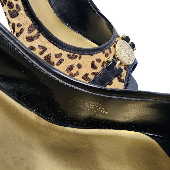 AK Anne Klein Women Shoes, iFlex Cheetah Print Fur Slingback Peep Toe Pumps 7.5 - Picture 2 of 10